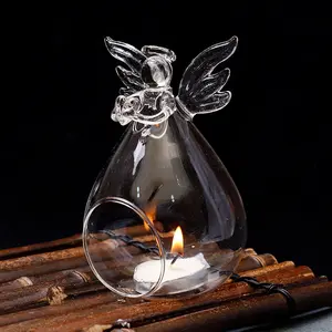 Горячая Распродажа, подвесная прозрачная стеклянная ваза для цветов, суккулент, горшок, чайный светильник, подсвечник с ангелом для свадебного украшения дома