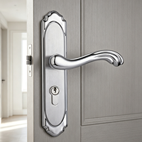 Serrure de porte BYF, garantie, pour chambre d'hôtel, pour portes en bois, usage intérieur, alliage de zinc, acier inoxydable, noir mat, installation facile