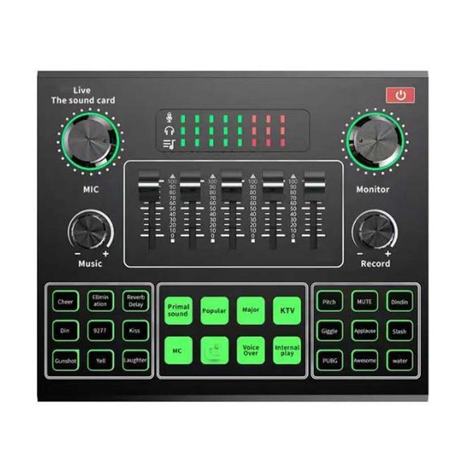 V9SJ Sound Card Live Sound Cards Multifunctional Sound Card for Karaoke Broadcast Recording Home KTV Game Music Singing