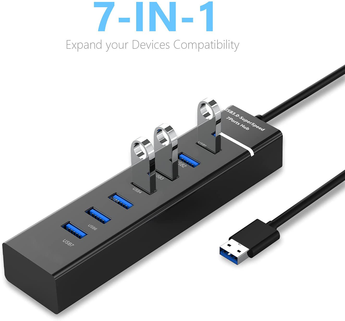 Black USB2.0+3.0 7ports