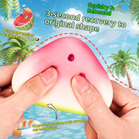 Jouet Squishy Pastèque Doux à Rebond Lent, Balle Anti-Stress Fruitée, Jouet à Presser Thème Alimentaire, Jouet Anti-Stress