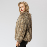 Manteau en fourrure de raton laveur véritable tricoté Pudi CR035, veste, pardessus, manteau en fourrure véritable de haute qualité pour femmes, chaud