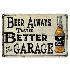 Beer Tastes Decor wall bar Crafts old retro custom sign poster wall art prints Vintage Gaming art car logo plate hot sale