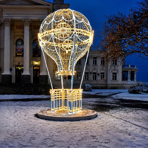 Décoration de Noël géante pour centre commercial : motif montgolfière 3D lumineuse à LED - Product Image 1