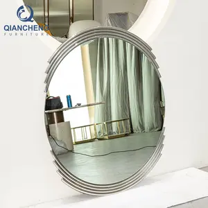 经过验证的供应商圆形镜子用于餐桌装饰装饰理发店镜子圆形墙壁雕塑镜子用于家庭装饰