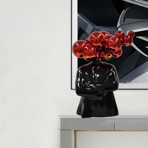 Figura humana abstracta contemporánea Cabello rizado Geometría Objeto decorativo Espectáculo de lujo Diseño interior plano Escultura de personaje - Product Image 6