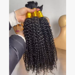 Capelli Umani Brasiliani Kinky Bulk 100% Originali, Capelli Umani Vergini 100% da Ragazza Molto Giovane, Capelli Umani Kinky Bulk per Intrecciare - Product Image 2