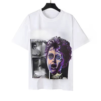 Fashion Design Hell Vintage Letter Printed <strong>Top</strong> <strong>Men</strong> Women Casual Pure Combed Cotton Washable Short-Sleeved Star <strong>Men's</strong> T <strong>Shirt</strong>