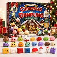 Mini Jouet Squishy en Forme de Ravioli de Noël, Ensemble Mystère, Jouet Anti-Stress à Presser, Jouet Sensoriel pour les Mains, Surprise de Noël