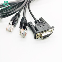 Personalizado RS232 DB9/15/25 macho hembra a 8P8C RJ45 Y Splitter Cable DB9 Cable RS232 9 Pin Cable