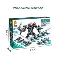 NOUVEAU Blast War 6 en 1 Assemblé Garçon Intelligence Jouet Police Transforming Robot King Building Blocks Bricks Toys