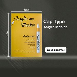 White Silver Gold Durable Plastic Art Markers Set Medium Reversible Tips for Fabric Acrylic Paint-Paint <b>Pens</b> - Product Image 1