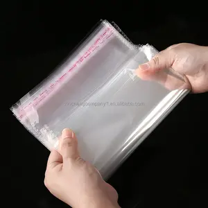 透明玻璃纸透明粘合剂包装Opp Ldpe带标志的接发塑料袋