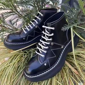 Bottines à lacets classiques à plateforme haute, design minimaliste et élégant, chaussures sur mesure pour femmes Mqqueen - Product Image 4