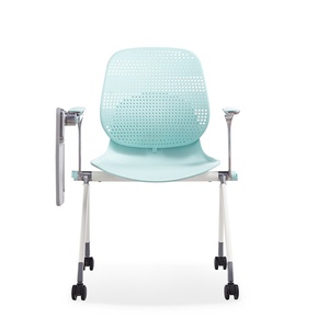 School Furniture Classroom Modern Wholesale PP Plastic <b>Chair</b> Customized Colors Office Visitor Training <b>Chairs</b> With Writing <b>Pad</b> - Product Image 2