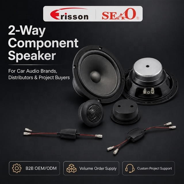 2-Way Car Component Speaker System System with 6.5 Inch Midbass Tweeters Inline Crossovers OEM ODM for B2B Projects