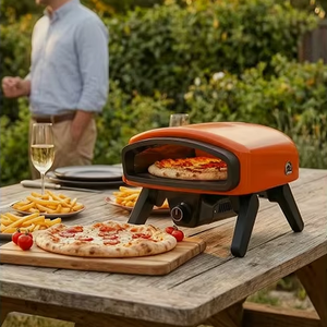 Horno de Pizza a Gas Plegable de Sobremesa, Aprobado por CE AGA, 14 Pulgadas, Acero Inoxidable de Alta Calidad, Encendido Piezoeléctrico - Product Image 1
