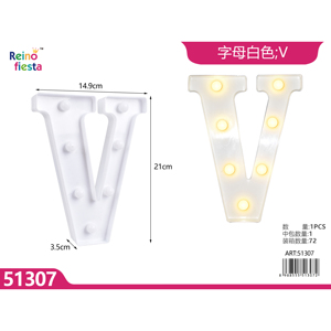 Luce LED a Forma di V Bianca con 7 Lampadine, Dimmerabile, Durata 50000 Ore, per Decorazioni Casa e Feste - Product Image 1