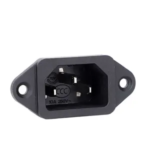 Computer power receptacle socket 3 pins electrical c-14 ice plug connector socket 10A 250VAC