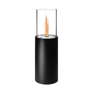 Mini chimenea de bioetanol de mesa moderna, chimenea de bioetanol independiente de oro