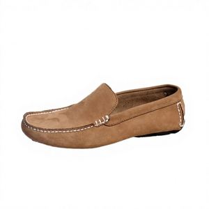 Handmade Tan Nubuck Leather Summer Winter Retro Breathable Barefoot Soft <b>Platform</b> Low Cut Flat Driving Walking Court Sneakers - Product Image 3