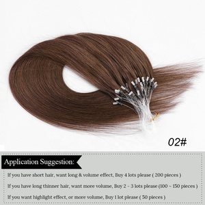 Micro Loop <strong>Hair</strong> Extensions Human <strong>Hair</strong> Soft <strong>Glue</strong> With Micro Loop Line Straight Natural <strong>Hair</strong> Micro Link HairPieces - Product Image 4