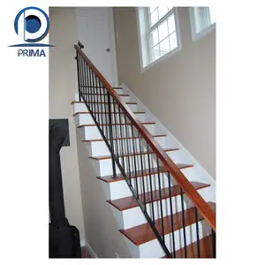 사용자 정의 단 철 계단 난간 디자인 곡선 계단 난간 디자인