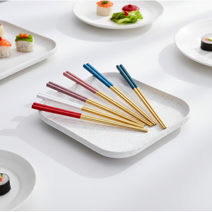 <span class=keywords><strong>Palillos</strong></span> de Acero Inoxidable 304 <span class=keywords><strong>para</strong></span> el Hogar, <span class=keywords><strong>Palillos</strong></span> Gruesos Antideslizantes <span class=keywords><strong>para</strong></span> Restaurante, <span class=keywords><strong>Palillos</strong></span> Cuadrados con Mango Dorado - Product Image 3