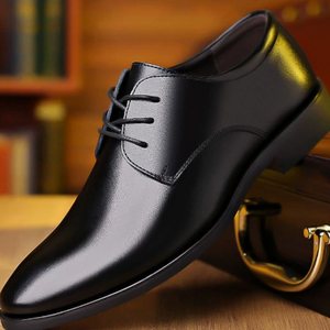 Zapatos Oxford de cuero negro para hombre, calzado formal de negocios con cordones, calzado de trabajo, primavera y otoño - Product Image 4