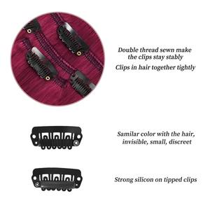 Extensions de cheveux humains Remy de luxe 100% bruts de haute qualité, tissage double machine, nouveau design, lisses chinois, à clips, cheveux chinois - Product Image 3