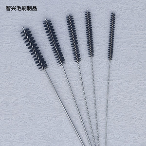 Ensemble de brosses de nettoyage en acier inoxydable, 5 pièces, poils en nylon ronds noirs pour outils de réparation automobile - Product Image 1