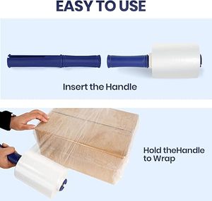 <b>Clear</b> Industrial Stretch <b>Wrap</b> Film with Handle, Multipack for Moving Supplies, Heavy Duty Plastic Packing <b>Wrap</b> for Shipping - Product Image 6