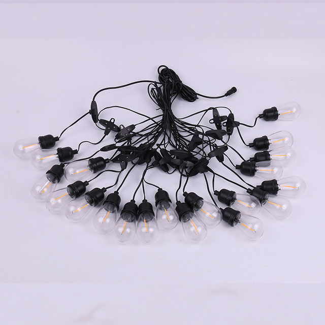 Outdoor Hanging IP55 Rated Waterproof Solar LED Garden String Lights with Replaceable LED Bulbs and 2-Year Warranty