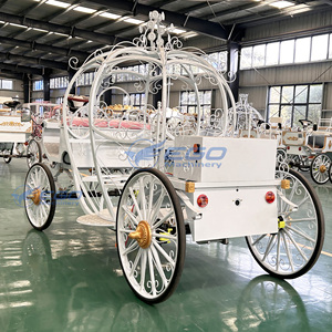 Elegant Custom <b>White</b> Six‑seater <b>Pumpkin</b> Carriage Exquisite <b>Decorative</b> Transport Cart For Wedding Parade Ceremony Photo Shoot - Product Image 6