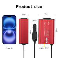 Convertisseur d'alimentation pour voiture, transformateur de tension USB portable, conversion 12V/24V en 220V, chargeur USB AC 3000W
