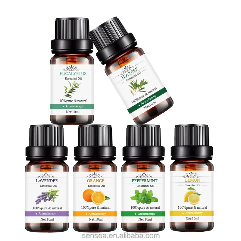 100 pure tea tree peppermint lavender essential oil set 6 pcs massage oil essential oils set for diffusers