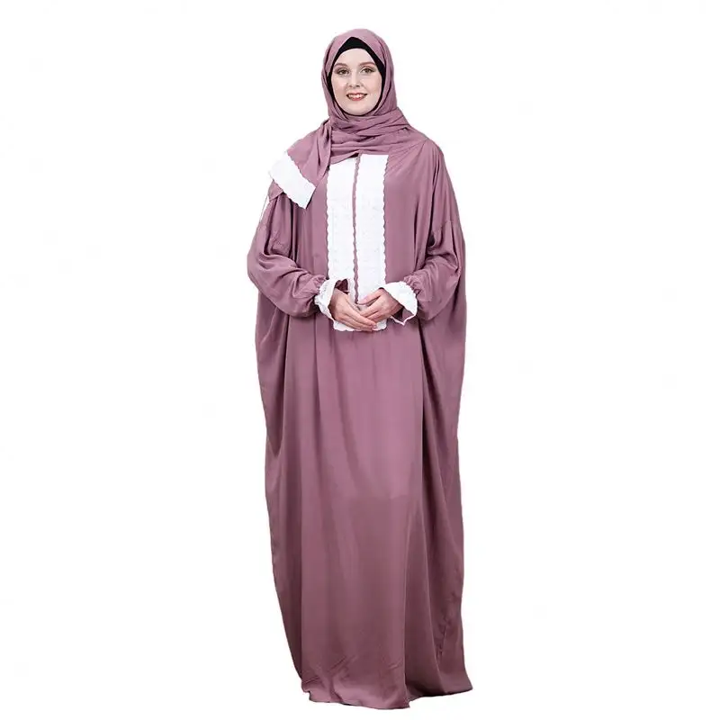 बागे Musulmane आकस्मिक लघु आस्तीन प्लस आकार ढीला मुस्लिम लंबी पोशाक Jubah