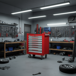 ตู้เก็บเครื่องมือ Fg 150D/7G พร้อมลิ้นชัก 7 ชั้น สีแดง แบบมีล้อ สำหรับซ่อมรถยนต์ - Product Image 3