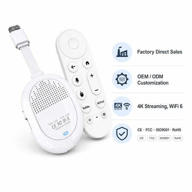 2026 Set-top Box Factory Direct Sales Android 14 WIFI6 8K HDR Quad Core Tv Stick Support Voice Control Q2 ultra