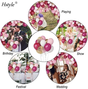 Kit de balões cor de rosa borgonha, balões para decoração de chá de bebê, aniversário, festa de casamento, 4 ferramentas, set979, <span class=keywords><strong>129</strong></span> peças - Product Image 5