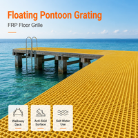 Plateforme flottante en PRV avec grille de plancher en fibre de verre, passerelle antidérapante pour quai et ponton, résistante à l'eau salée
