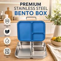 Boîte à bento Risheng mignonne à 3 compartiments, chauffable au micro-ondes, isolée, sans BPA, compatible lave-vaisselle, étanche, en acier inoxydable