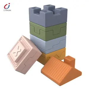 Chengji sớm giáo dục Montessori bé hình dạng phù hợp với mọc răng đồ chơi mềm xếp chồng khối xây dựng bộ cho trẻ sơ sinh