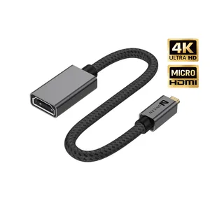 New Design Micro HDMI a HDMI Female Cable Adapter 4K 18Gbps Bandwidth Audio & Video Cable Converter Support 4K Resolution