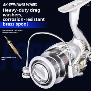 <span class=keywords><strong>Moulinet</strong></span> Spinning Yugo Series 10 roulements, bobine métallique lisse, pour pêche aux leurres en eau salée, lancer longue portée - Product Image 4