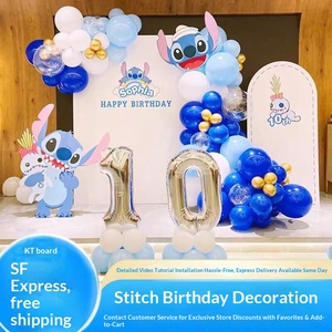 Set di Palloncini in Lattice a Tema Stitch con Sfondo Stampato Digitalmente, Kit Decorativo Tutto-in-Uno per Festa di Compleanno di Ragazzi di 10 <span class=keywords><strong>Anni</strong></span> - Product Image 2
