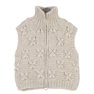 <span class=keywords><strong>Gilet</strong></span> pull style français à col rond et fermeture éclair, cardigan en <span class=keywords><strong>crochet</strong></span> fait main, <span class=keywords><strong>gilet</strong></span> décontracté pour l'automne et l'hiver, nouveau style sans manches - Product Image 1