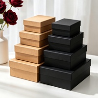 Boîte cadeau rigide en carton kraft avec couvercle et base, boîte d'emballage pour vêtements, chemises, boîte en carton écologique pour vêtements de mariage