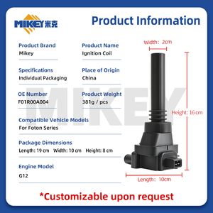 MIKEY F01R00A004 Compatible with Foton Ignition Coils for GAC V5 Feng <strong>Jing</strong> V5 <strong>Jiang</strong> Ling Landwind Fengshang 3705010A01 BOSCH - Product Image 2