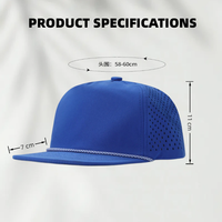 Casquette Snapback 5 Panneaux Personnalisée en Gros avec Trous Découpés au Laser, Chapeau de Sport Respirant à Séchage Rapide, Fournisseur de Casquettes de Baseball d'Extérieur